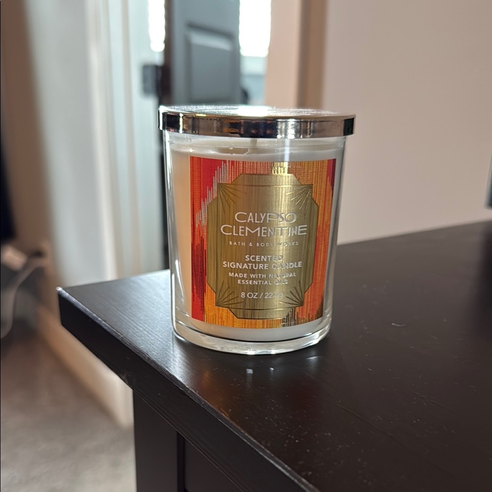 Bath & Body Works Orange and Silver Candle Holder Accents